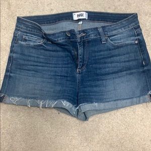 Paige Mid Rise Denim Shorts